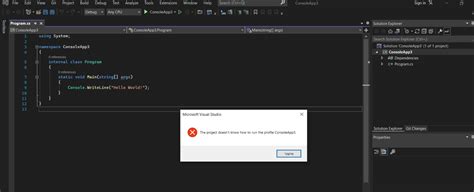 Select File > New > <b>Project</b> > <b>Visual</b> C# >. . Visual studio the project doesn t know how to run the profile